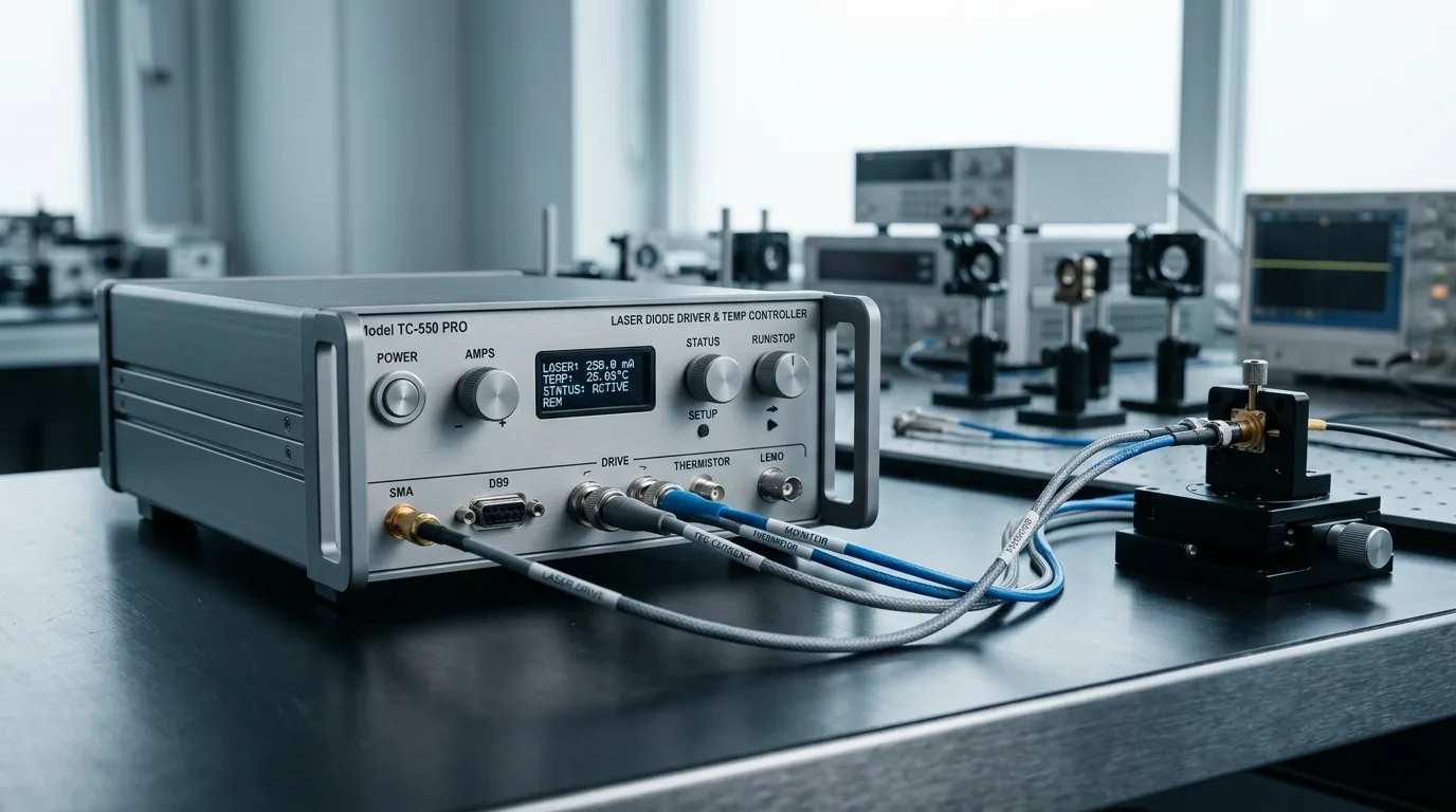 Benchtop laser diode driver and temperature controller