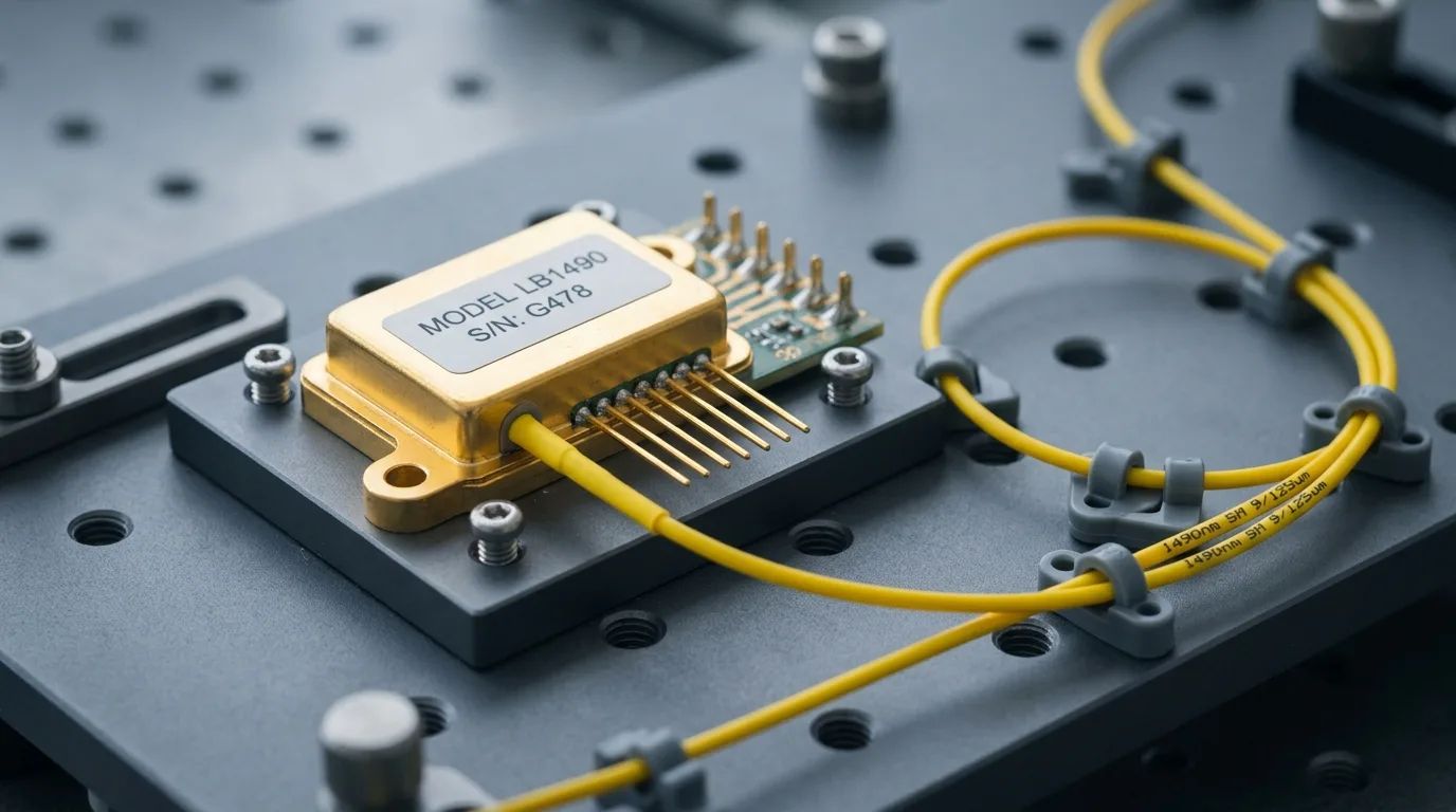 Gold butterfly-package semiconductor laser module with fiber pigtail