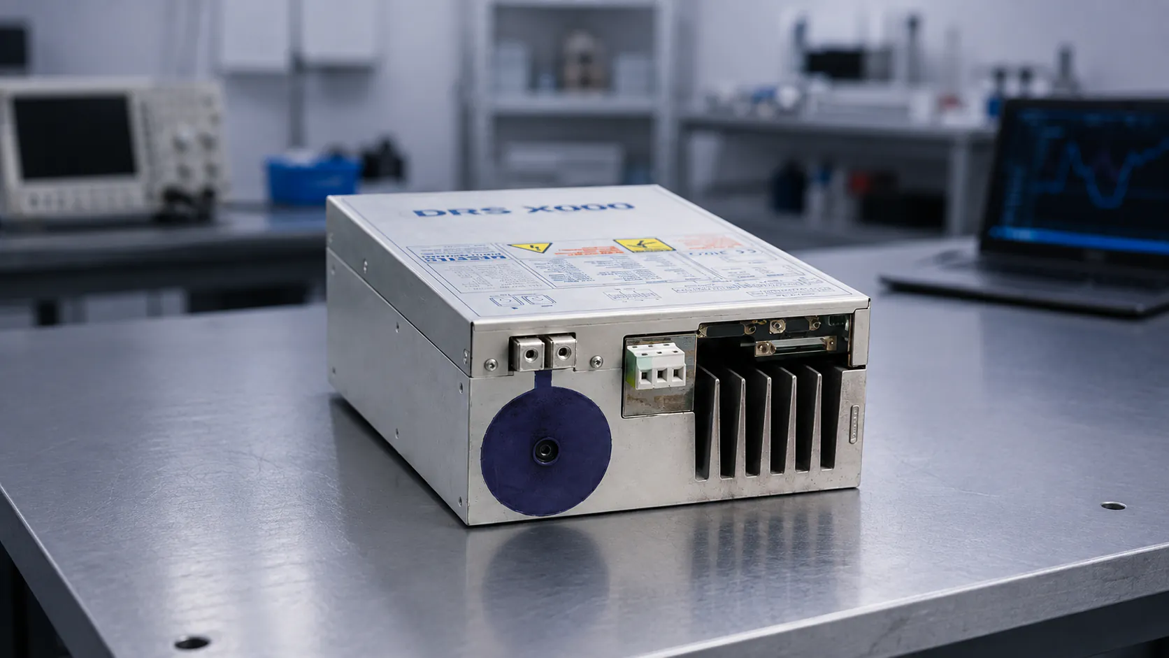 Open-frame laser diode driver module with heatsink and terminal block